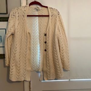 Talbots open cardigan ivory
